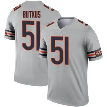 ＃51 Men's Dick Butkus Legend Chicago Bears Inverted Silver Jersey