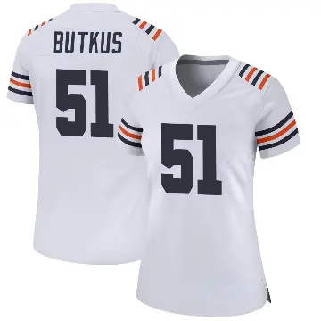 ＃51 Women's Dick Butkus White Game Chicago Bears Alternate Classic Jersey