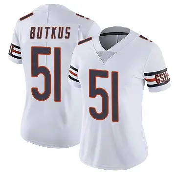 ＃51 Women's Dick Butkus White Limited Chicago Bears Vapor Untouchable Jersey