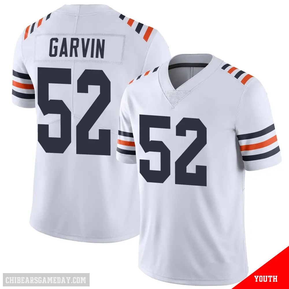 ＃52 Youth Jonathan Garvin White Limited Chicago Bears Alternate Classic Vapor Jersey