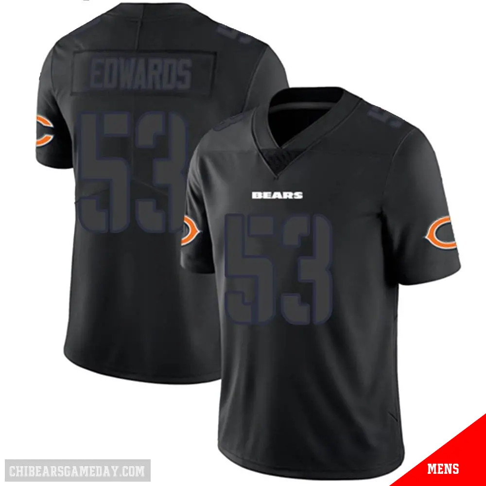 ＃53 Men's T.J. Edwards Black Impact Limited Chicago Bears Jersey