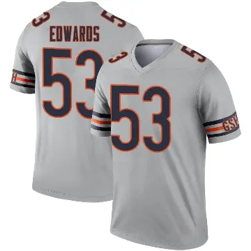 ＃53 Men's T.J. Edwards Legend Chicago Bears Inverted Silver Jersey