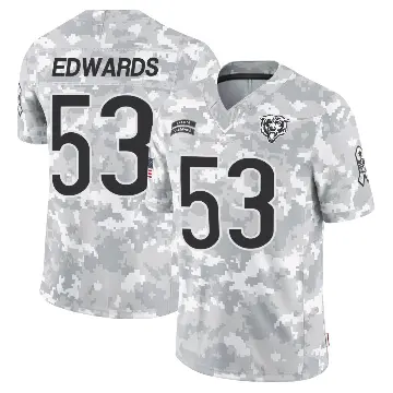 ＃53 Youth T.J. Edwards Arctic Camo Limited Chicago Bears 2024 Salute to Service Jersey