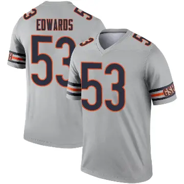 ＃53 Youth T.J. Edwards Legend Chicago Bears Inverted Silver Jersey