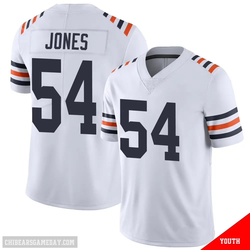 ＃54 Youth Logan Jones White Limited Chicago Bears Alternate Classic Vapor Jersey