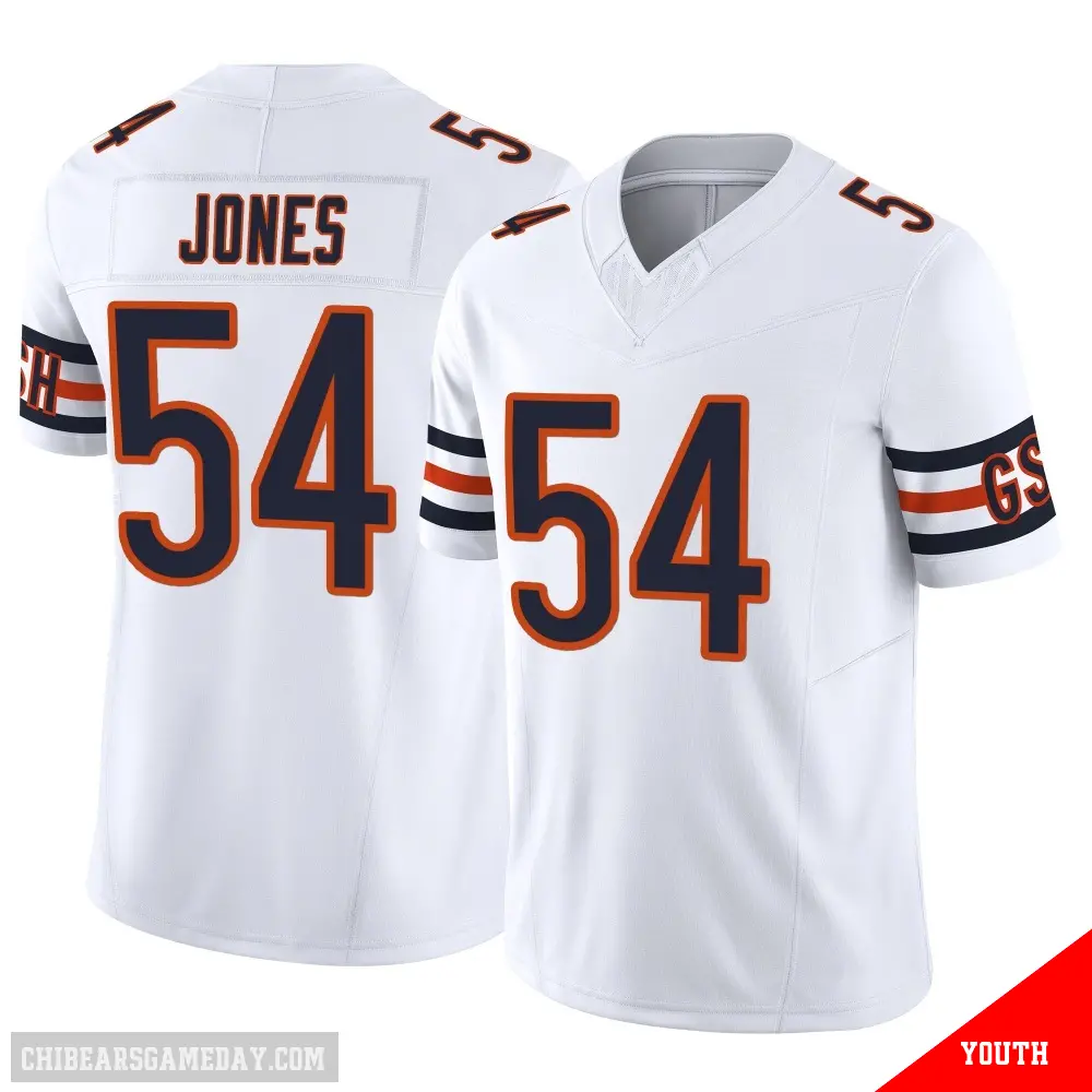 ＃54 Youth Logan Jones White Limited Chicago Bears Vapor F.U.S.E. Jersey