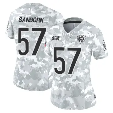＃57 Women's Jack Sanborn Arctic Camo Limited Chicago Bears 2024 Salute to Service Jersey