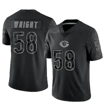 ＃58 Men's Darnell Wright Black Limited Chicago Bears Reflective Jersey
