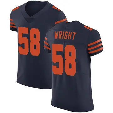 ＃58 Men's Darnell Wright Navy Blue Elite Chicago Bears Alternate Vapor Untouchable Jersey