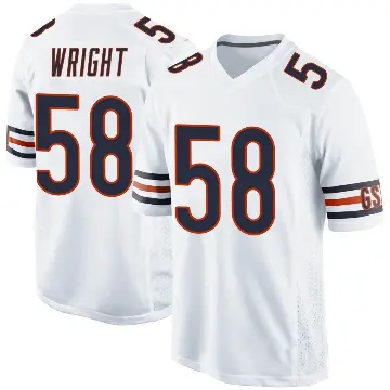 ＃58 Youth Darnell Wright White Game Chicago Bears Jersey