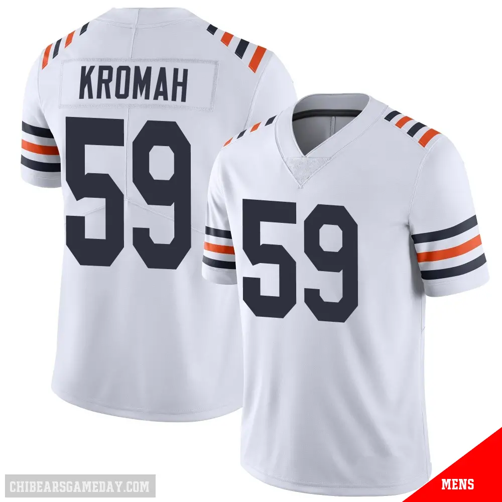 ＃59 Men's Jamree Kromah White Limited Chicago Bears Alternate Classic Vapor Jersey