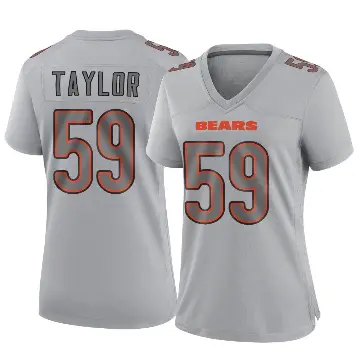 ＃59 Women's Carson Taylor Gray Game Chicago Bears Atmosphere Fashion Jersey