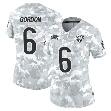 ＃6 Women's Kyler Gordon Arctic Camo Limited Chicago Bears 2024 Salute to Service Jersey