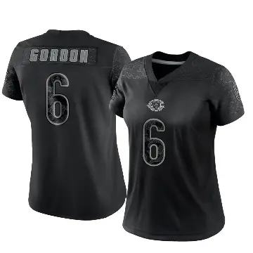 ＃6 Women's Kyler Gordon Black Limited Chicago Bears Reflective Jersey