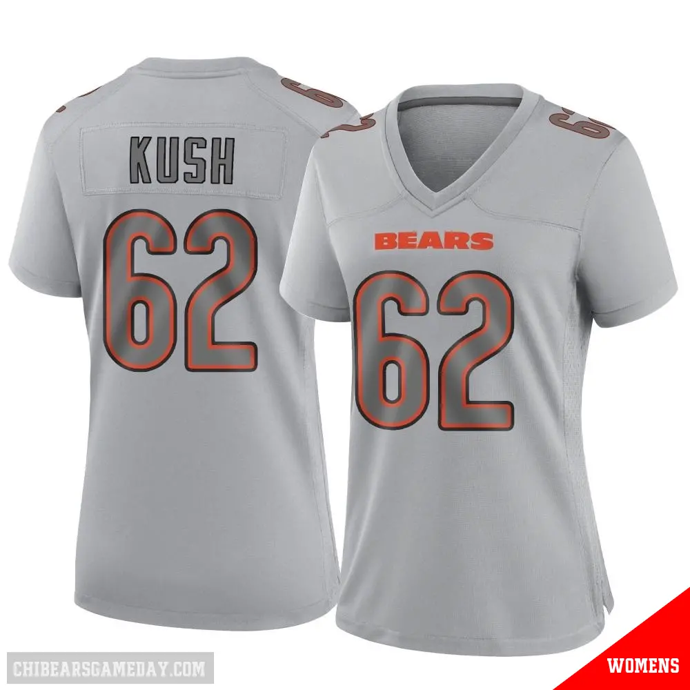 ＃62 Women's Eric Kush Gray Game Chicago Bears Atmosphere Fashion Jersey