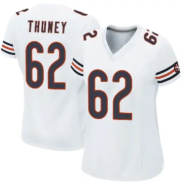 ＃62 Women's Joe Thuney White Game Chicago Bears Jersey