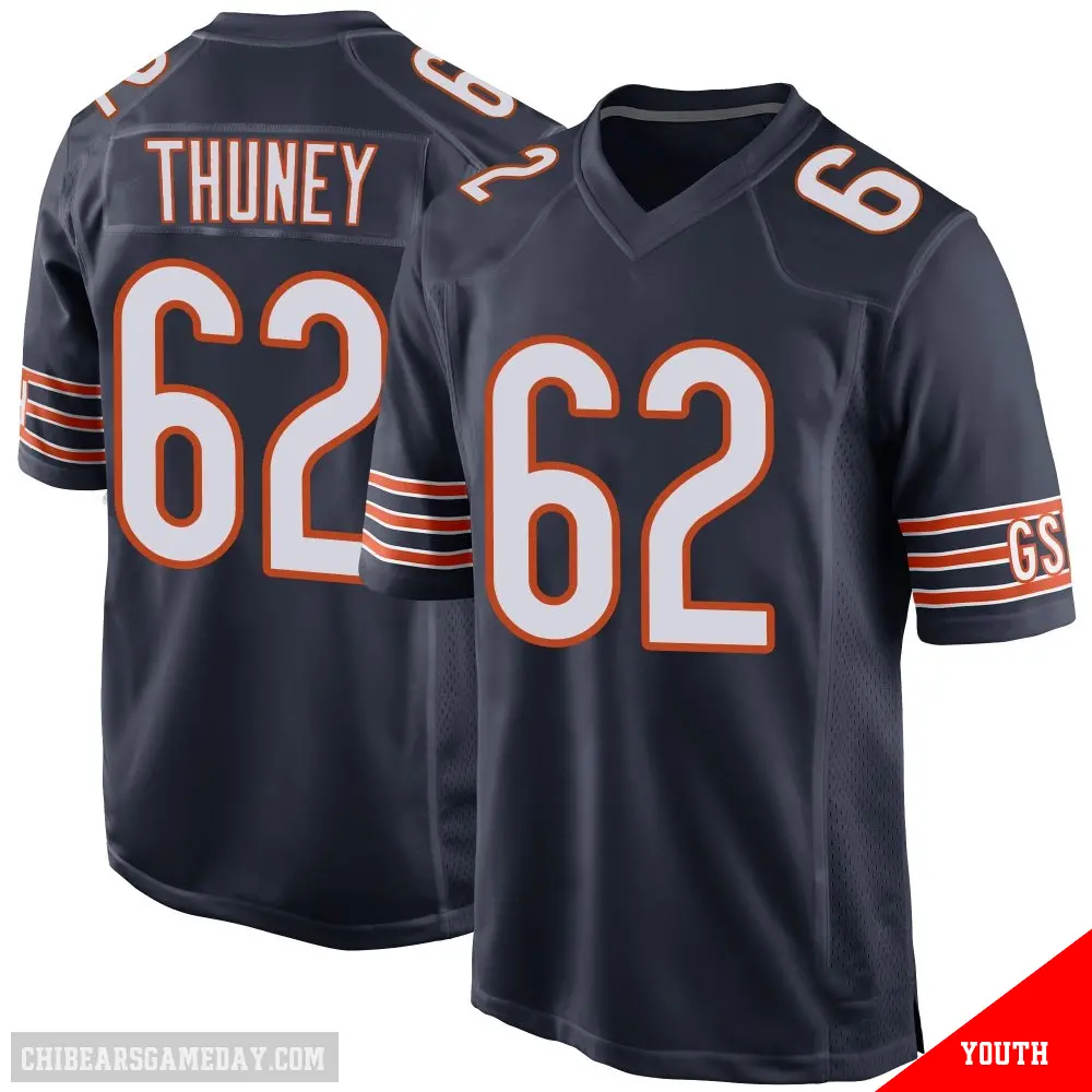 ＃62 Youth Joe Thuney Navy Game Chicago Bears Team Color Jersey