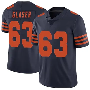 ＃63 Men's Chris Glaser Navy Blue Limited Chicago Bears Alternate Vapor Untouchable Jersey