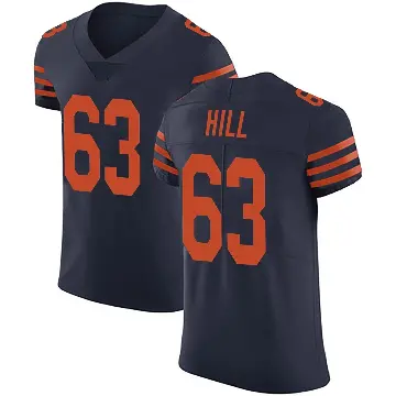 ＃63 Men's Trey Hill Navy Blue Elite Chicago Bears Alternate Vapor Untouchable Jersey