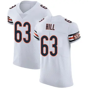 ＃63 Men's Trey Hill White Elite Chicago Bears Vapor Untouchable Jersey