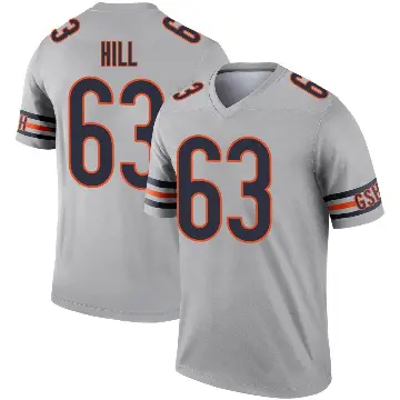 ＃63 Youth Trey Hill Legend Chicago Bears Inverted Silver Jersey