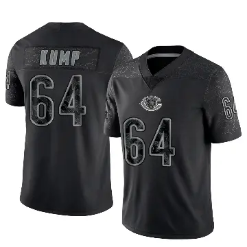 ＃64 Men's Jaren Kump Black Limited Chicago Bears Reflective Jersey