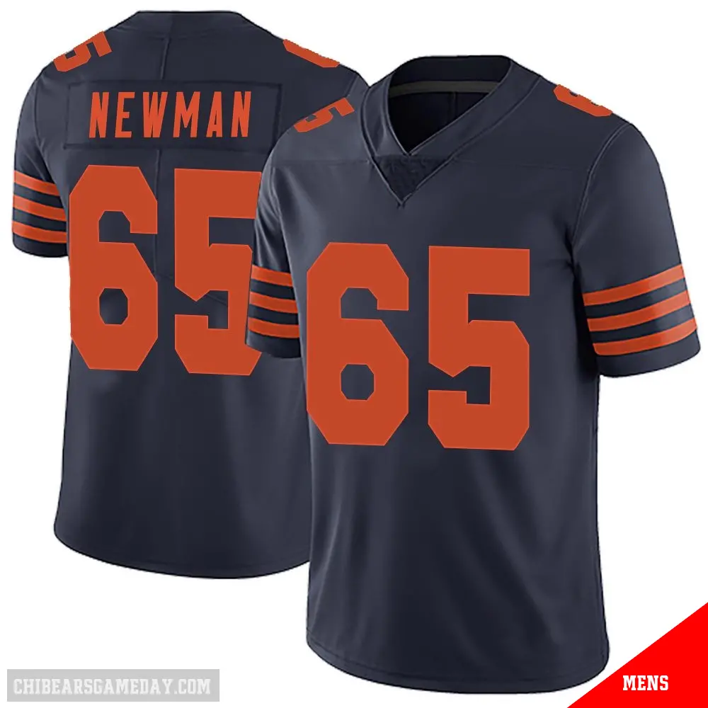 ＃65 Men's Luke Newman Navy Blue Limited Chicago Bears Alternate Vapor Untouchable Jersey