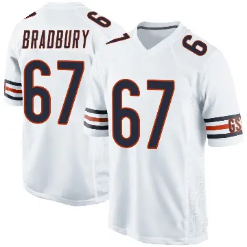 ＃67 Men's Garrett Bradbury White Game Chicago Bears Jersey