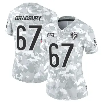 ＃67 Women's Garrett Bradbury Arctic Camo Limited Chicago Bears 2024 Salute to Service Jersey