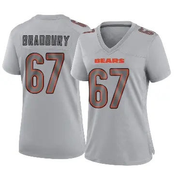 ＃67 Women's Garrett Bradbury Gray Game Chicago Bears Atmosphere Fashion Jersey