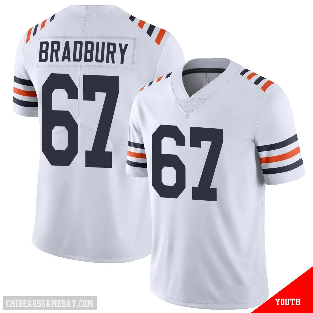 ＃67 Youth Garrett Bradbury White Limited Chicago Bears Alternate Classic Vapor Jersey