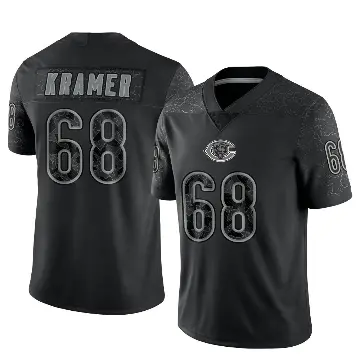 ＃68 Men's Doug Kramer Jr. Black Limited Chicago Bears Reflective Jersey