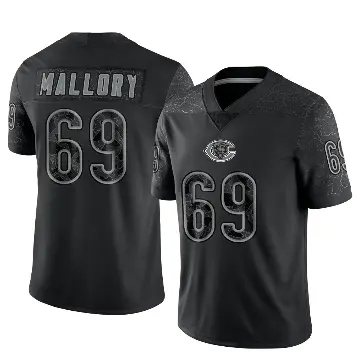＃69 Men's Dashaun Mallory Black Limited Chicago Bears Reflective Jersey
