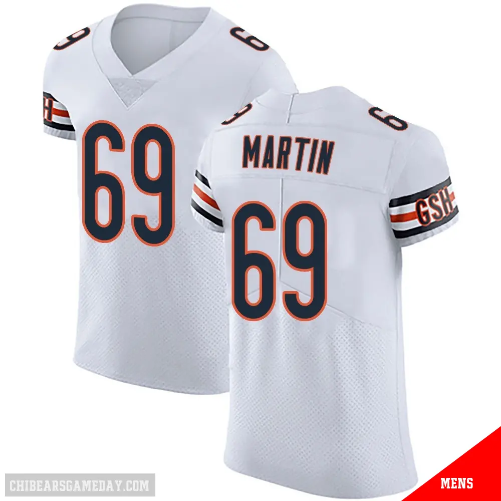 ＃69 Men's Jeremiah Martin White Elite Chicago Bears Vapor Untouchable Jersey