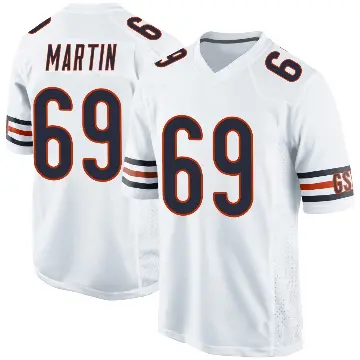 ＃69 Men's Jeremiah Martin White Game Chicago Bears Jersey