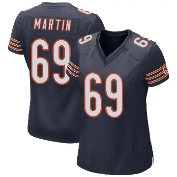 ＃69 Women's Jeremiah Martin Navy Game Chicago Bears Team Color Jersey