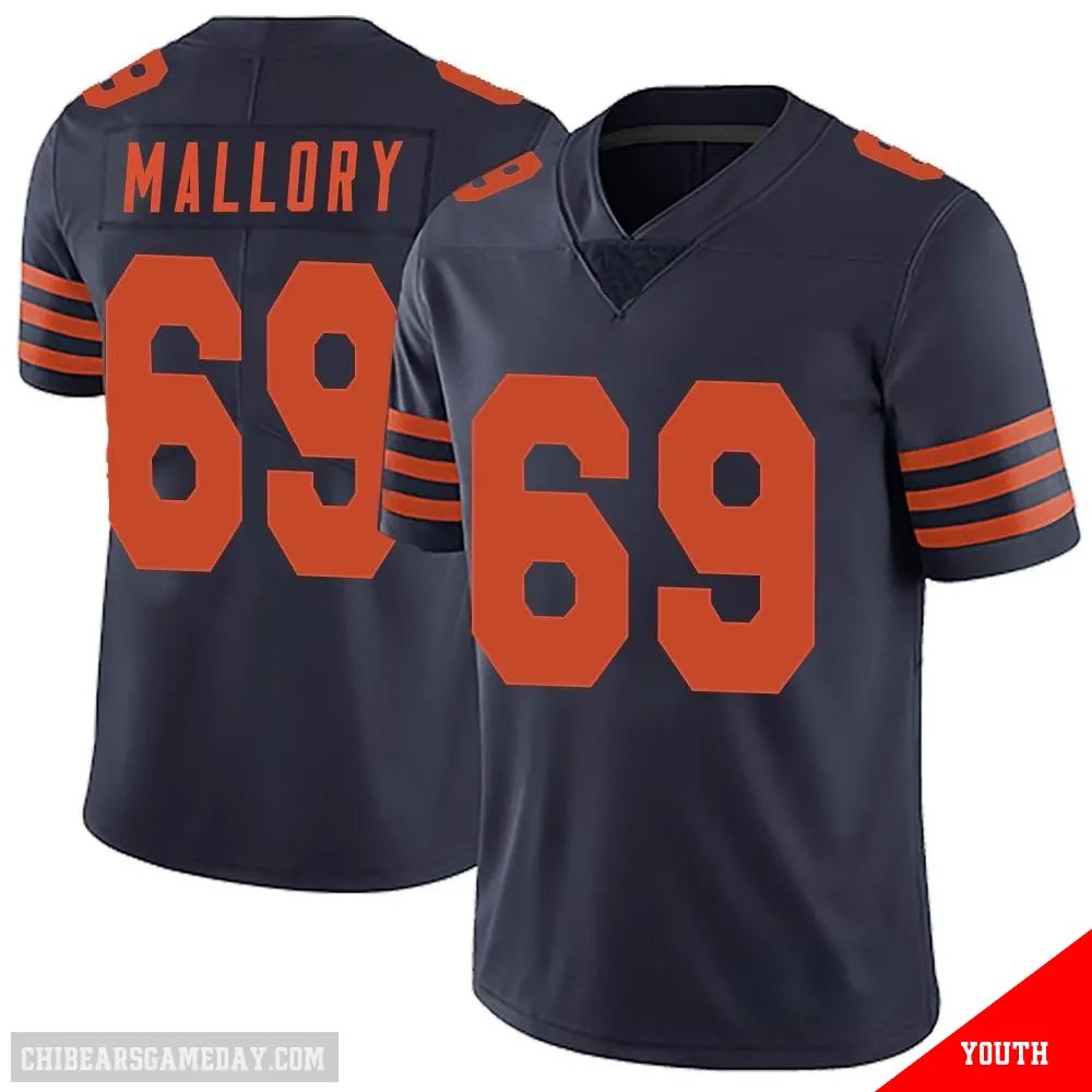 ＃69 Youth Dashaun Mallory Navy Blue Limited Chicago Bears Alternate Vapor Untouchable Jersey