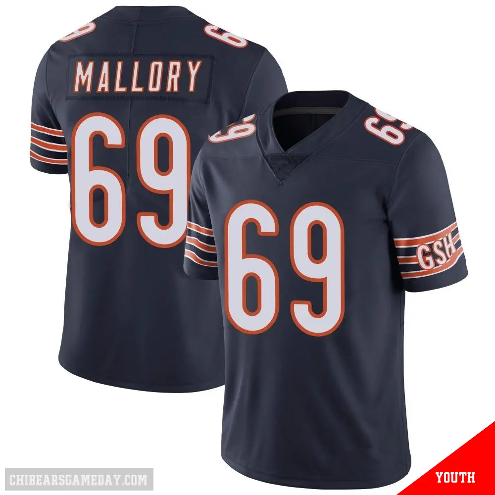 ＃69 Youth Dashaun Mallory Navy Limited Chicago Bears Team Color Vapor Untouchable Jersey