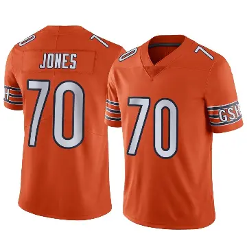 ＃70 Men's Braxton Jones Orange Limited Chicago Bears Alternate Vapor Jersey