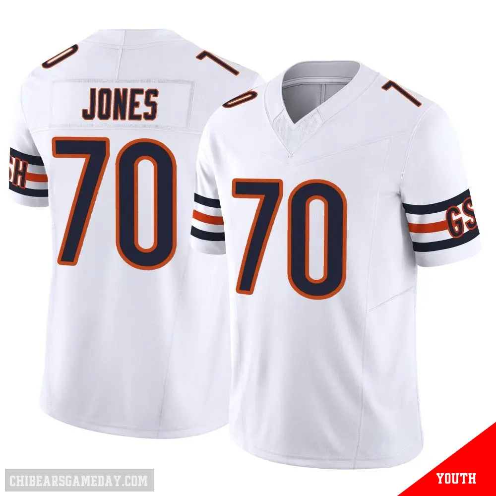 ＃70 Youth Braxton Jones White Limited Chicago Bears Vapor F.U.S.E. Jersey