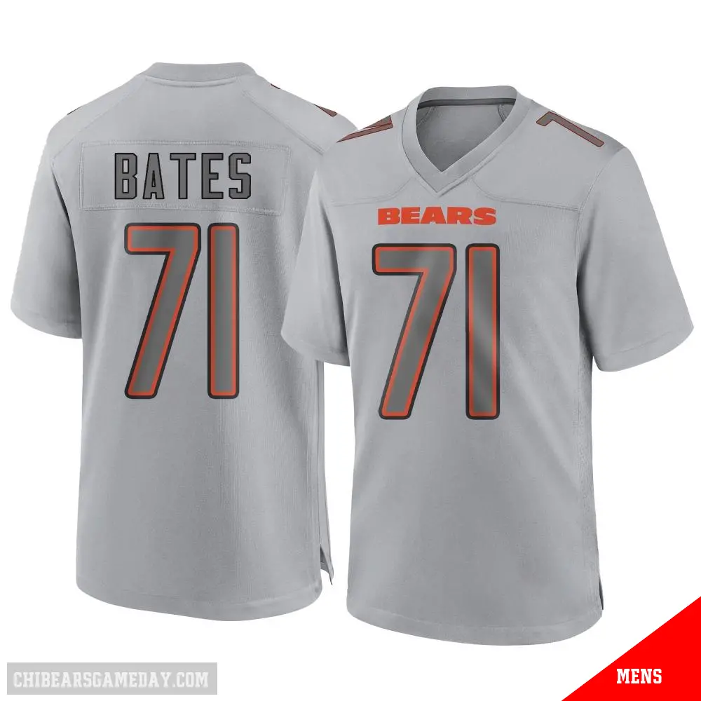 ＃71 Men's Ryan Bates Gray Game Chicago Bears Atmosphere Fashion Jersey