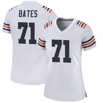 ＃71 Women's Ryan Bates White Game Chicago Bears Alternate Classic Jersey