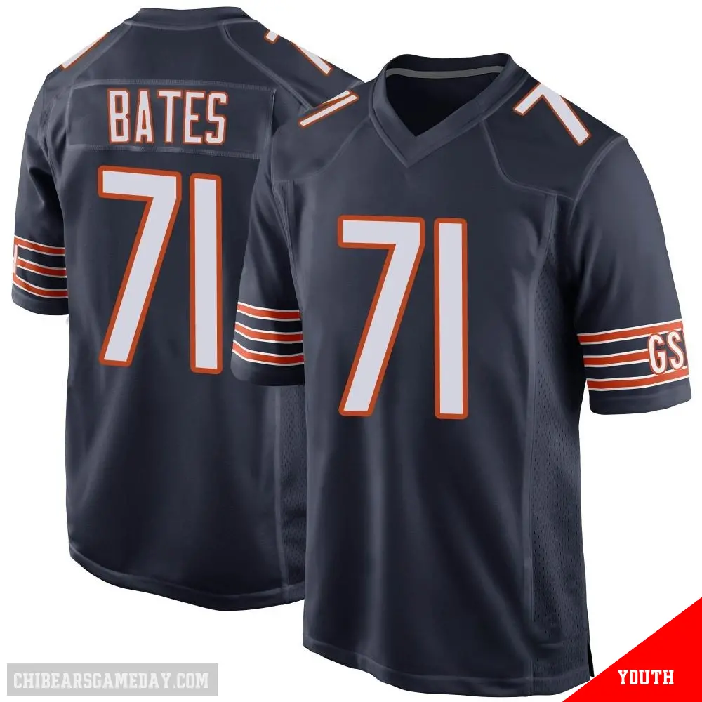 ＃71 Youth Ryan Bates Navy Game Chicago Bears Team Color Jersey