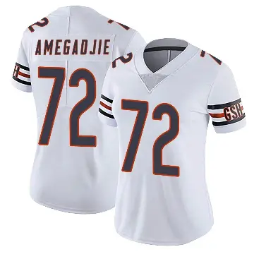 ＃72 Women's Kiran Amegadjie White Limited Chicago Bears Vapor Untouchable Jersey