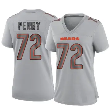 ＃72 Women's William Perry Gray Game Chicago Bears Atmosphere Fashion Jersey