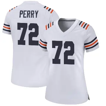 ＃72 Women's William Perry White Game Chicago Bears Alternate Classic Jersey