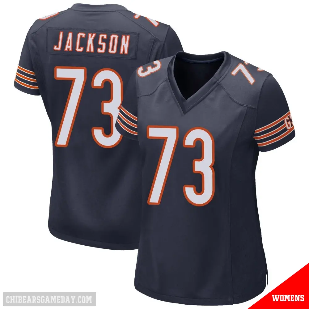 ＃73 Women's Jonah Jackson Navy Game Chicago Bears Team Color Jersey