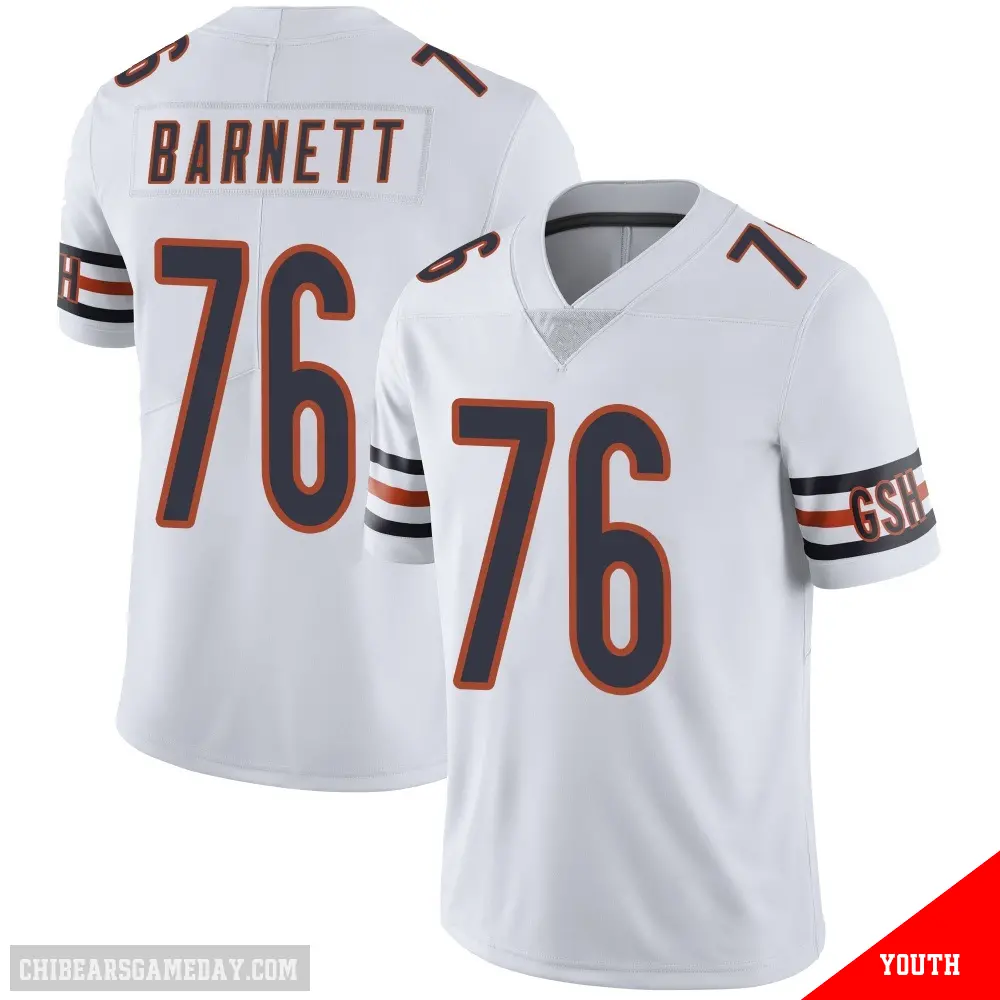 ＃76 Youth Caden Barnett White Limited Chicago Bears Vapor Untouchable Jersey