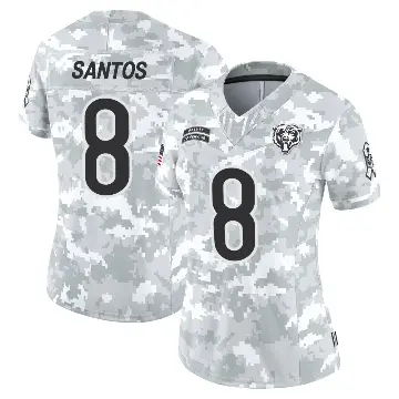 ＃8 Women's Cairo Santos Arctic Camo Limited Chicago Bears 2024 Salute to Service Jersey