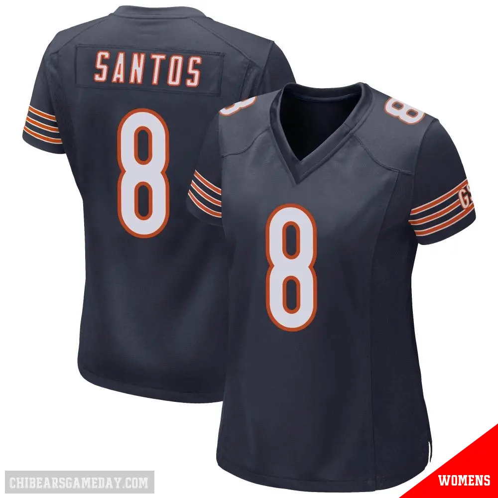 ＃8 Women's Cairo Santos Navy Game Chicago Bears Team Color Jersey